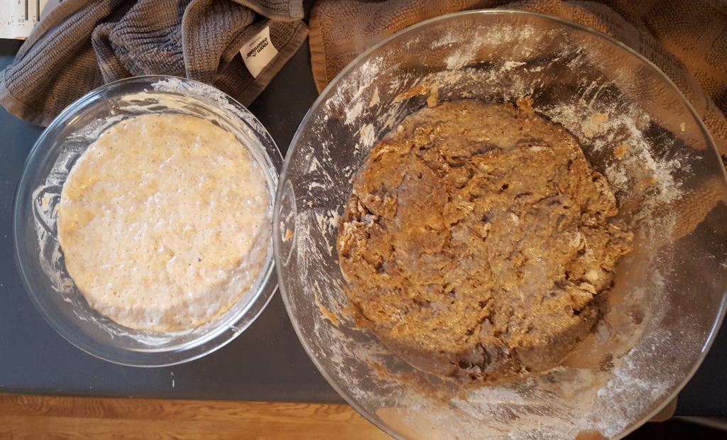 sourdough bread leaven and mix