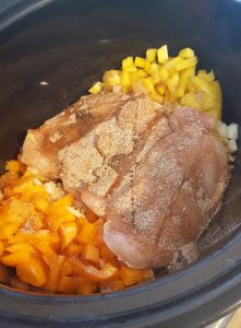 Chicken taco stuffed sweet potatoes ingredients in crock pot