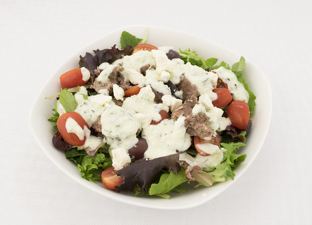 Gyro Salad with tzatziki dressing